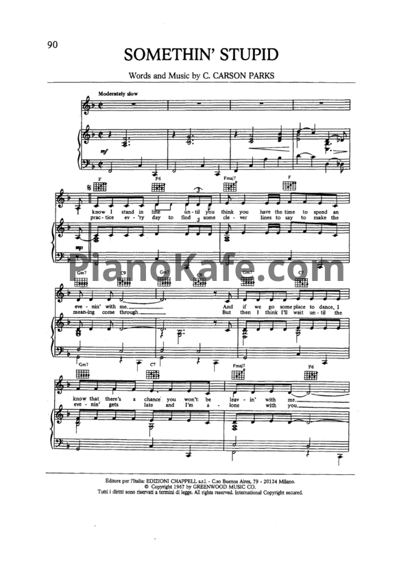 Ноты Frank Sinatra - Somethin' stupid