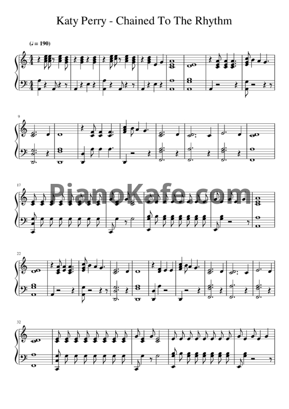 Ноты Katy Perry feat. Skip Marley - Chained to the rhythm