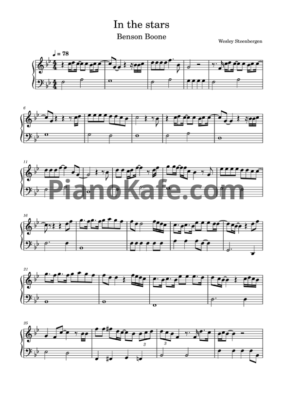 Ноты Benson Boone - In the stars