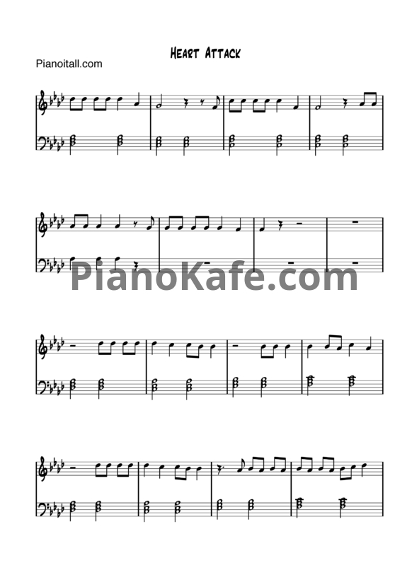 Ноты Demi Lovato - Heart attack