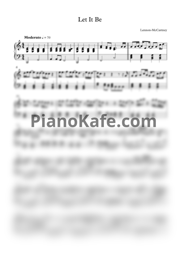 Ноты The Beatles - Let it be (Переложение Alive music)