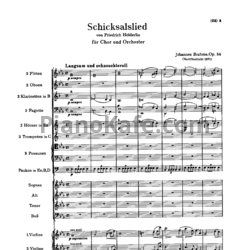 Sheets И. Брамс - `Песнь судьбы` (Schicksalslied) на текст Гёльдерлина для хора и оркестра (Op. 54) - preview