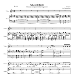 Ноты Paramore - When it rains - предпросмотр