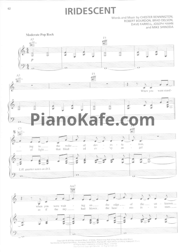 Ноты Linkin Park - Iridescent
