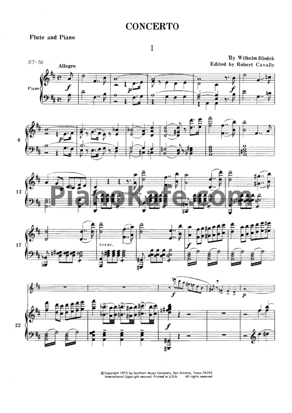 Ноты В. Блодек - Концерт ре мажор (Edited by Robert Blodek)
