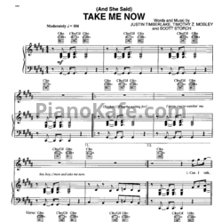 Ноты Justin Timberlake - (And she said) Take me now - предпросмотр