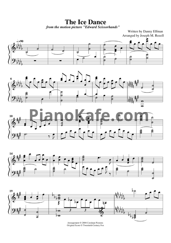 Ноты Danny Elfman - The ice dance