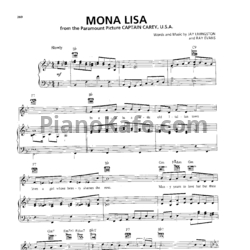 Ноты Nat King Cole - Mona Lisa - предпросмотр