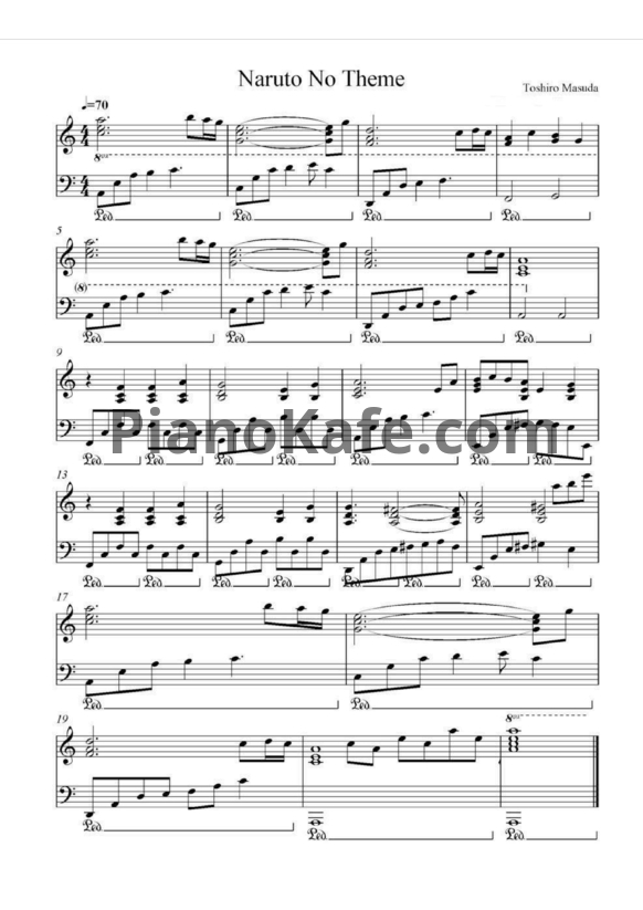 Ноты Toshiro Masuda - Naruto no theme