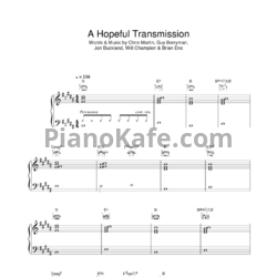 Ноты Coldplay - A hopeful transmission - предпросмотр