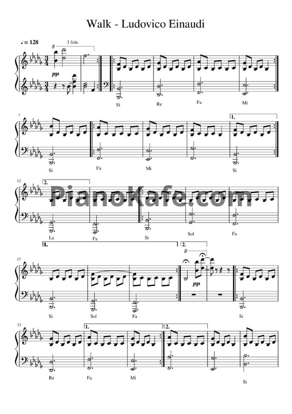 Ноты Ludovico Einaudi - Walk