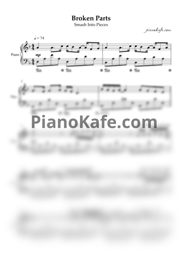 Ноты Smash into pieces - Broken parts (Piano cover)