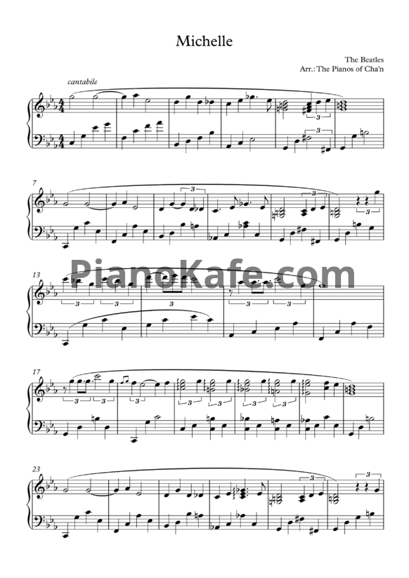 Ноты The Pianos of Cha'n - Michelle (The Beatles)