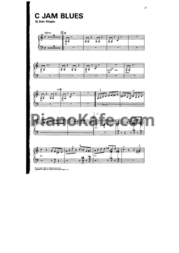 Ноты Oscar Peterson - C Jam Blues