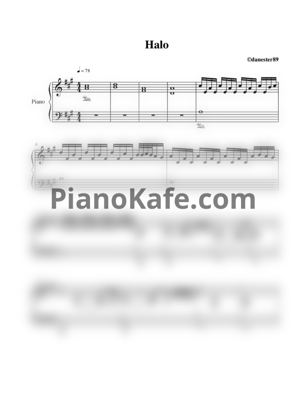 Ноты Beyonce - Halo (Piano cover by danester89)