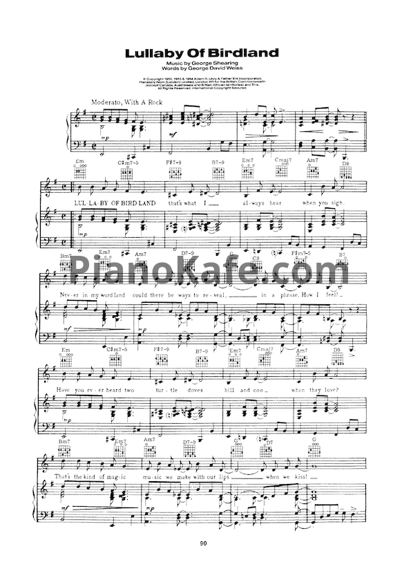 Ноты Ella Fitzgerald - Lullaby of birdland