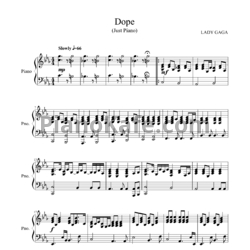 Ноты Lady Gaga - Dope - предпросмотр