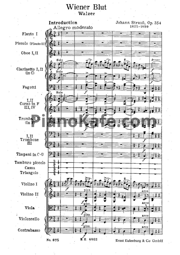 Ноты Иоганн Штраус (сын) - Вальс 