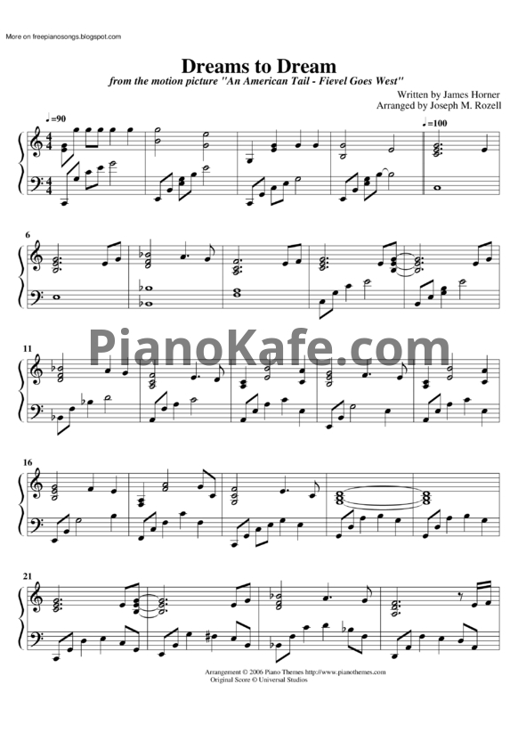 Ноты James Horner - Dreams to dream