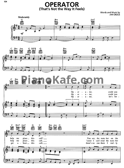 Ноты Jim Croce - Operator
