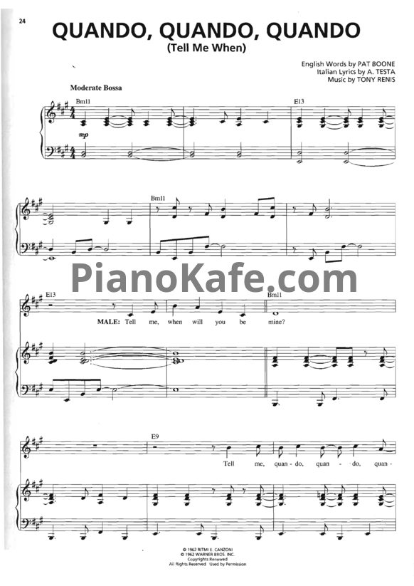 Ноты Michael Buble - Quando, quando, quando (Tell me when)