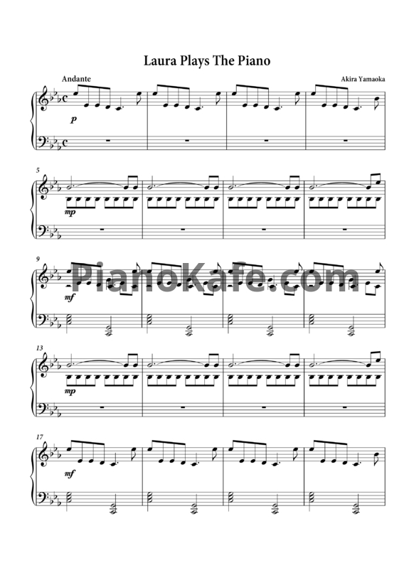 Ноты Akira Yamaoka - Laura plays the piano