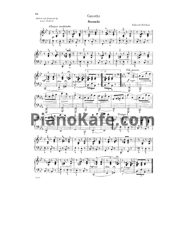 Ноты Eduard Poldini - Gavotte для фортепиано в 4 руки