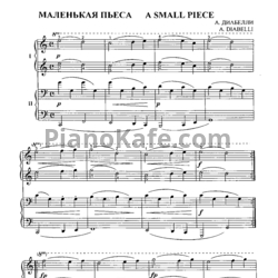 Ноты Антонио Диабелли - Маленькая пьеса (для фортепиано в 4 руки) - предпросмотр