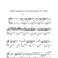 Ноты Jesse McCartney feat. T-Pain - Body language - предпросмотр