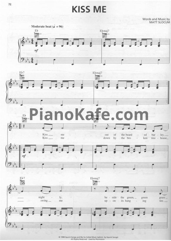 Ноты Sixpence None the Richer - Kiss me