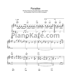 Ноты Coldplay - Paradise - предпросмотр
