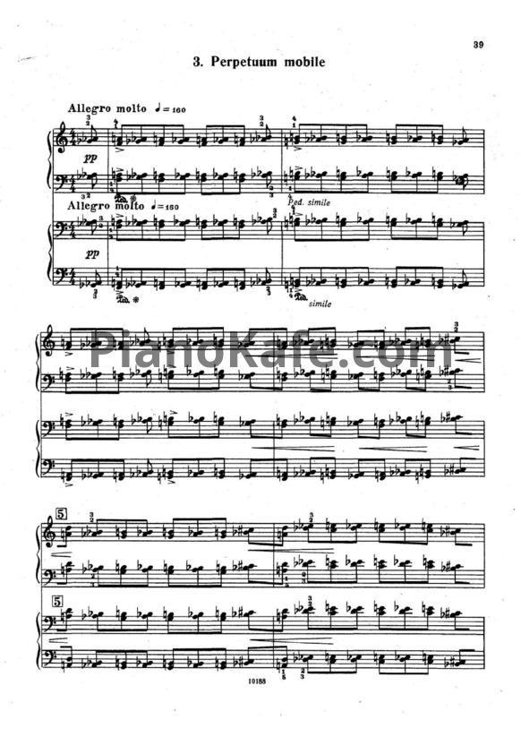 Ноты Бела Барток - Perpetuum mobile (для фортепиано в 4 руки)