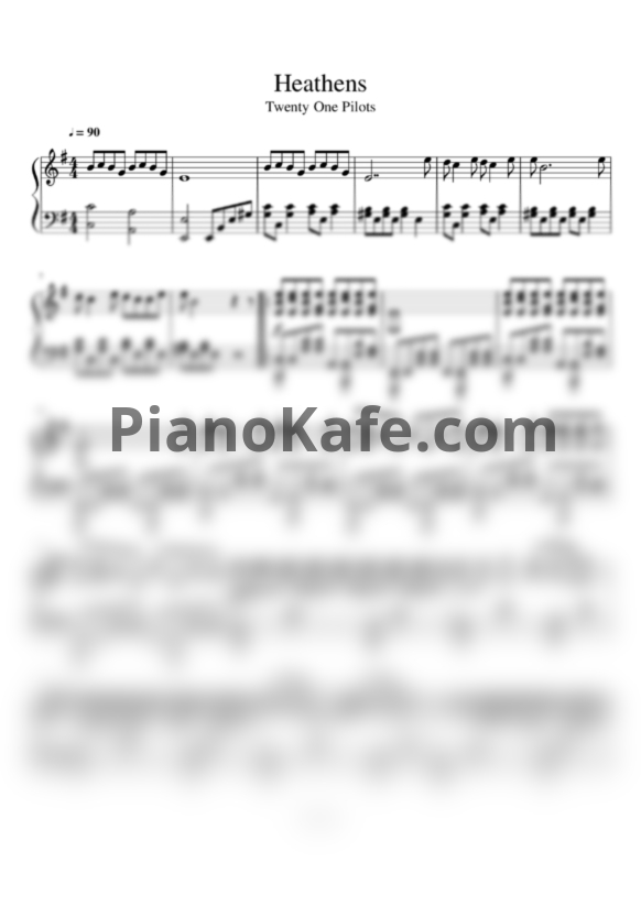 Ноты Twenty one pilots - Heathens (Piano cover)
