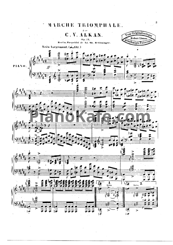 Ноты Шарль Алькан - Триумфальный марш (Op. 27)
