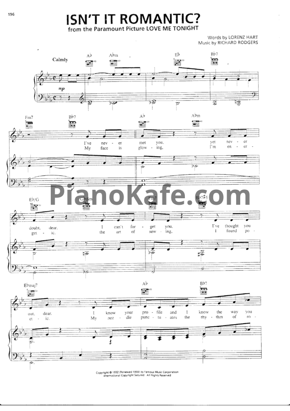 Ноты Richard Rodgers - Isn't it romantic