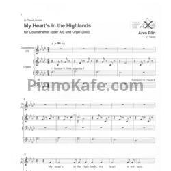 Ноты Арво Пярт - My heart in the highlands - предпросмотр