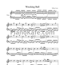 Ноты Miley Cyrus - Wrecking Ball - предпросмотр
