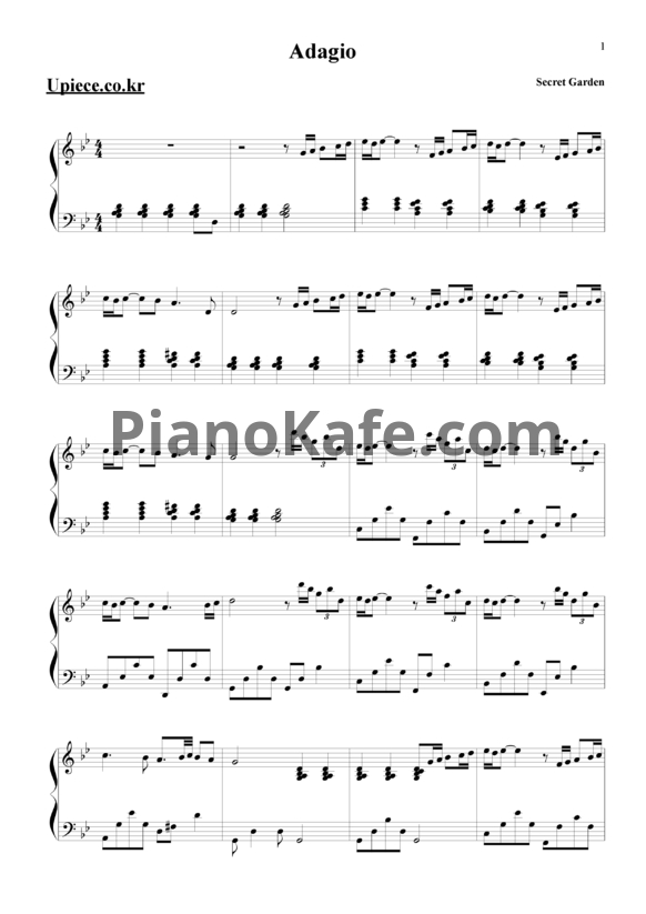 Ноты Secret Garden - Adagio
