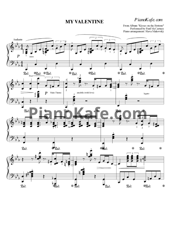 Ноты Paul McCartney - My Valentine