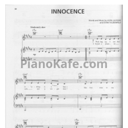 Ноты Avril Lavigne - Innocence - предпросмотр