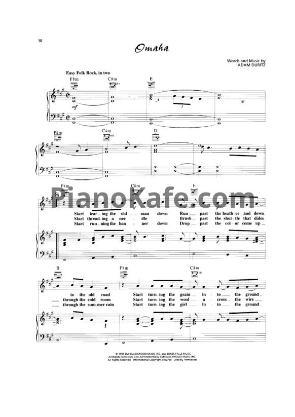 Ноты Counting Crows - Omaha