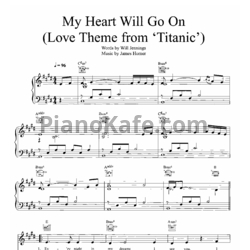 Ноты Celine Dion - My heart will go on (PVG) - предпросмотр
