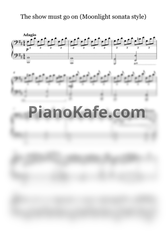 Ноты Natalia Posnova - The show must go on (Moonlight sonata style)