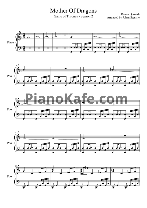 Ноты Ramin Djawadi - Mother of dragons