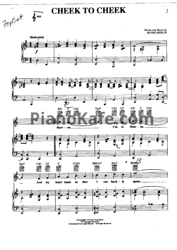 Ноты Алла Рид и Стас Обухов - Cheek to Cheek