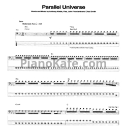 Ноты Red Hot Chili Peppers - Parallel Universe - предпросмотр