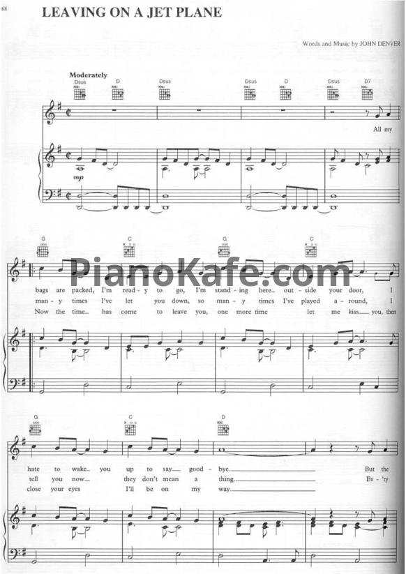 Ноты John Denver - Leaving on a jet plane