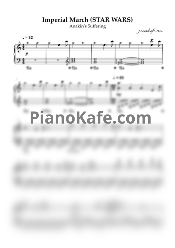 Ноты John Williams - Anakin's Suffering (Imperial March)