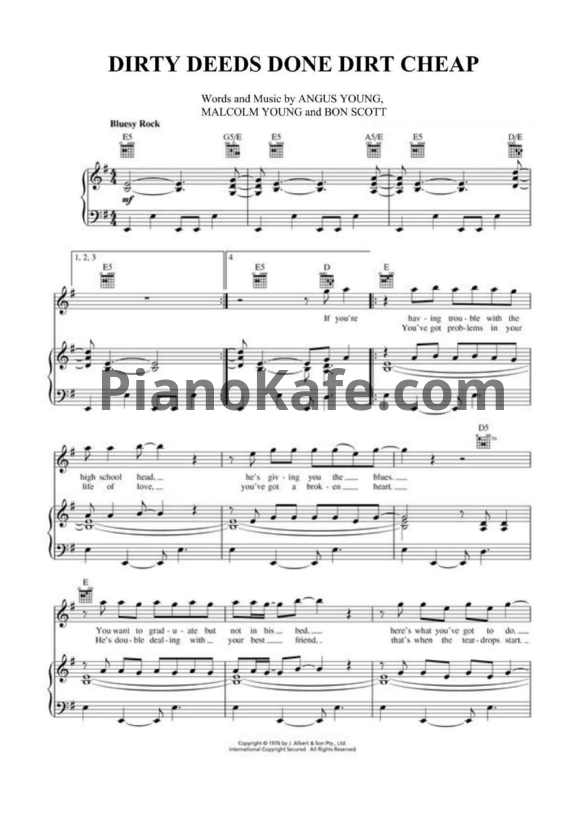Ноты AC/DC - Dirty deeds done dirt cheap