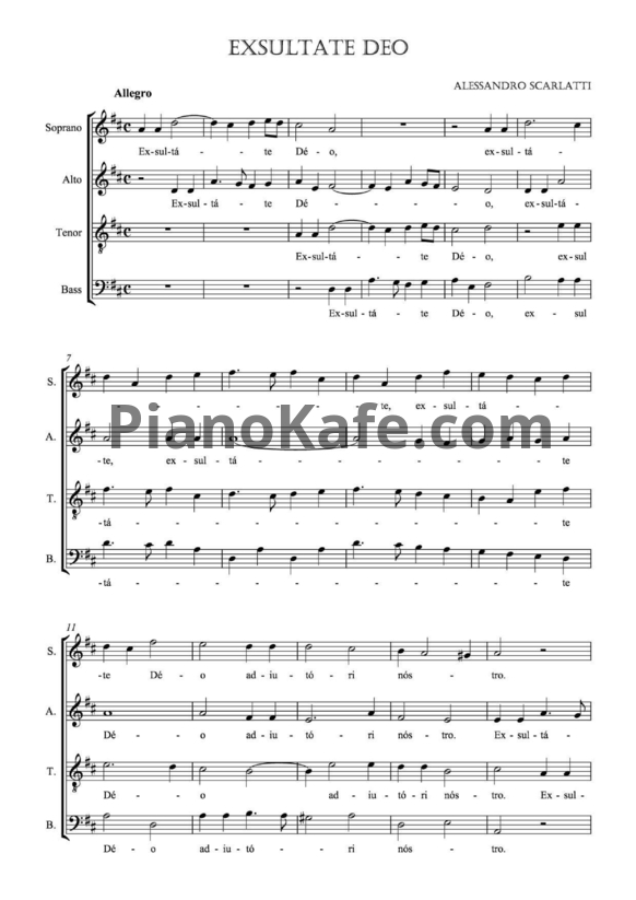 Ноты Alessandro Scarlatti - Exsultate deo